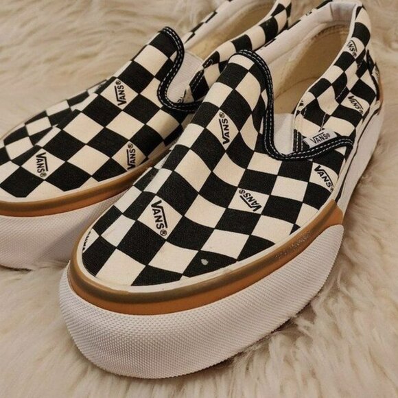 VANS Era Stacked Checkerboard Slip On Canvas Shoes - Picture 1 of 6